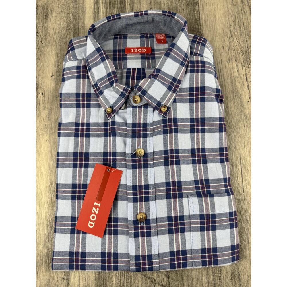 Izod Men’s Blue Heritage Long Sleeve Button Down Size Large